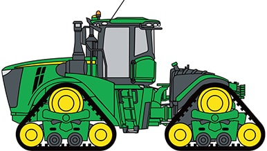 Photo of only half of a John Deere Tracked Tractor