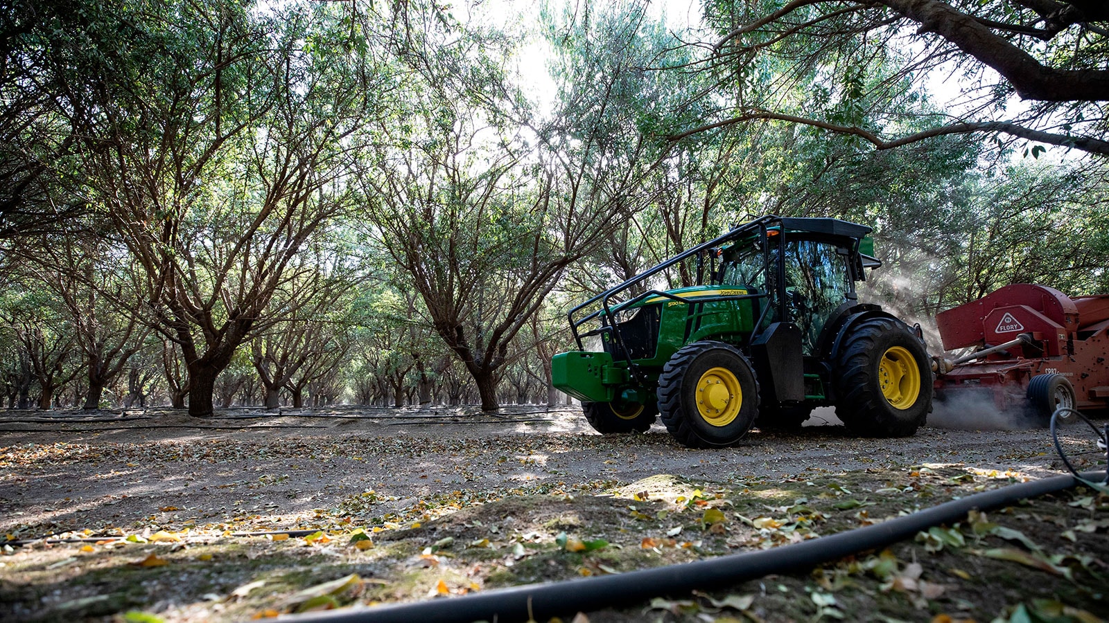 5ML cab tractor moves away low hanging branches