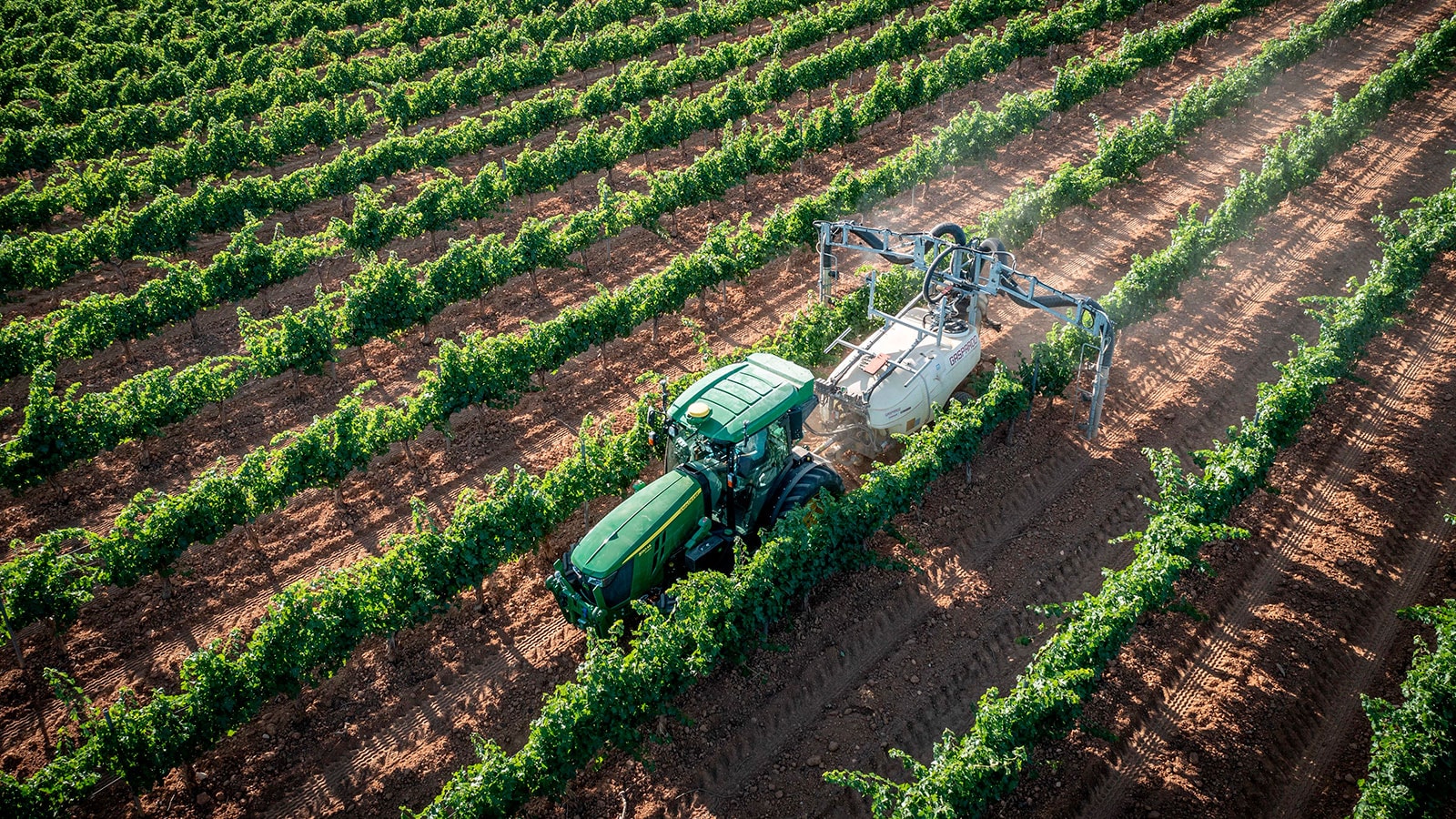 5ML cab tractor in an orchard