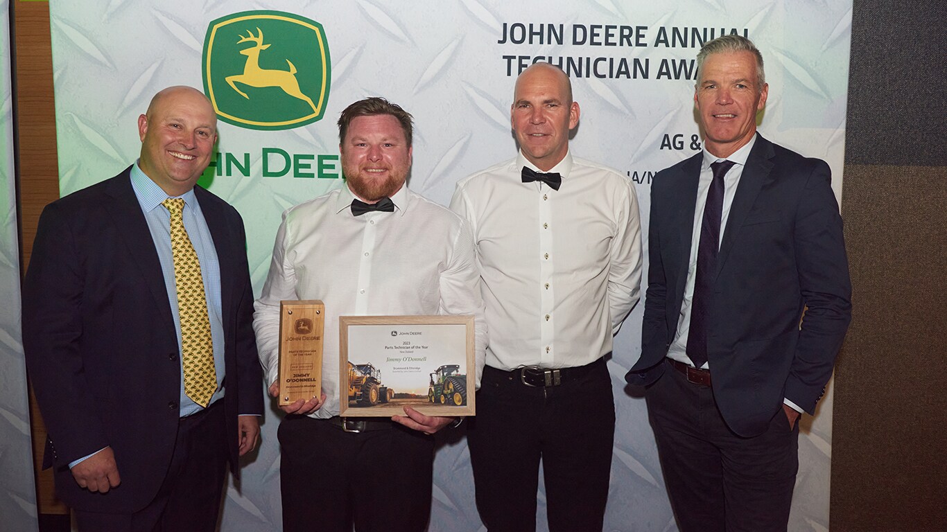 Jimmy O'Donnell smiling with his awards