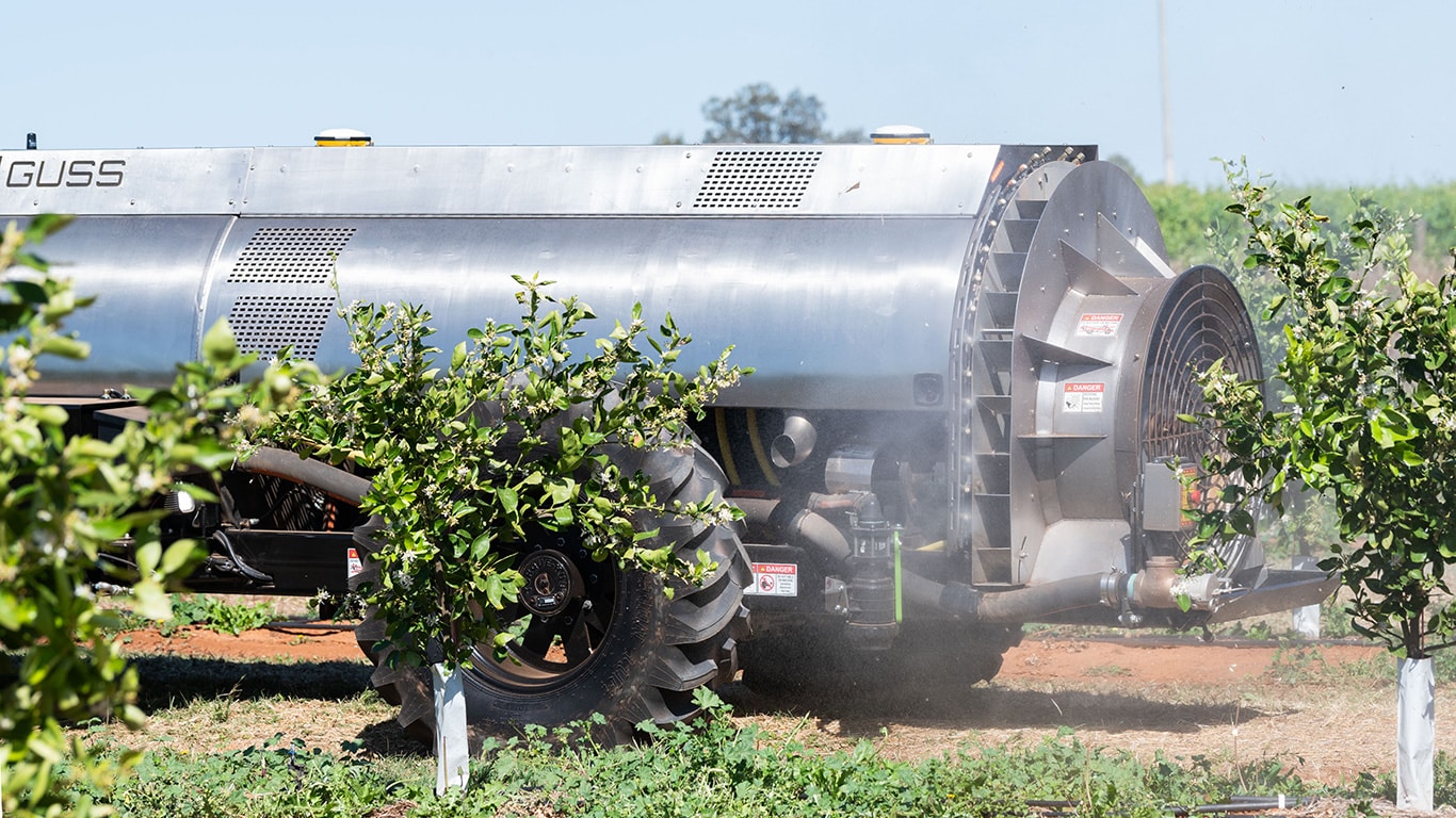 A tractor on a dirt road