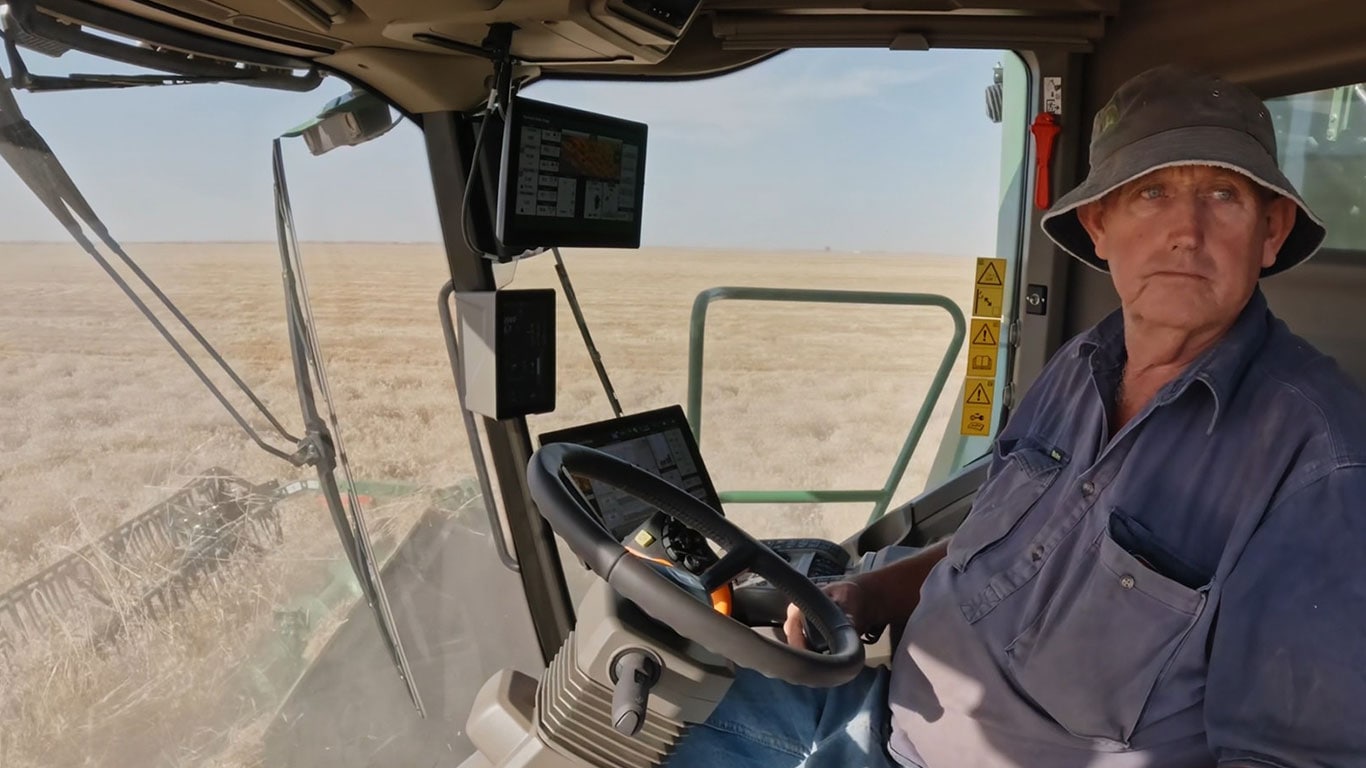 Close up of Joe operating the S7 in paddock.