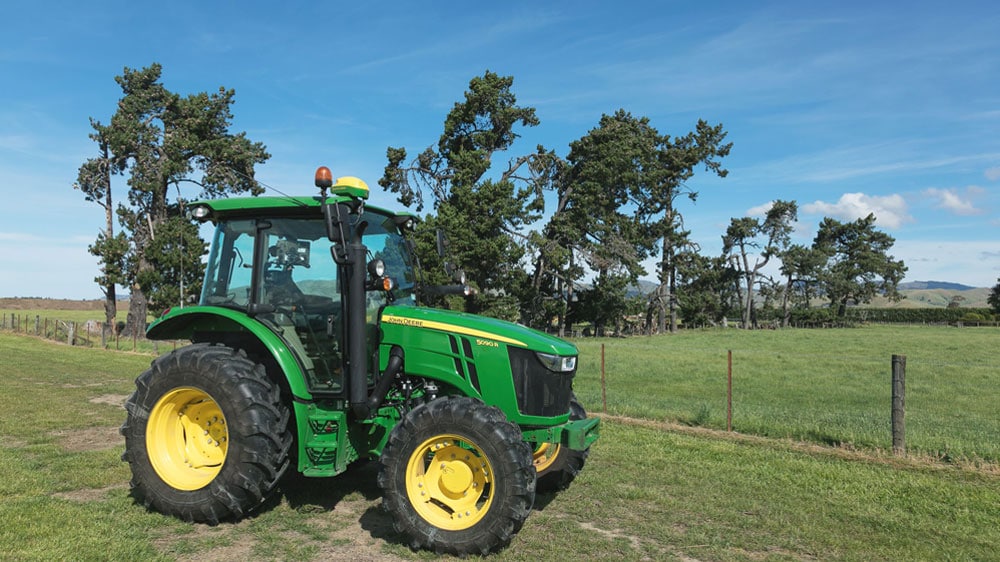 John Deere tractor in a field