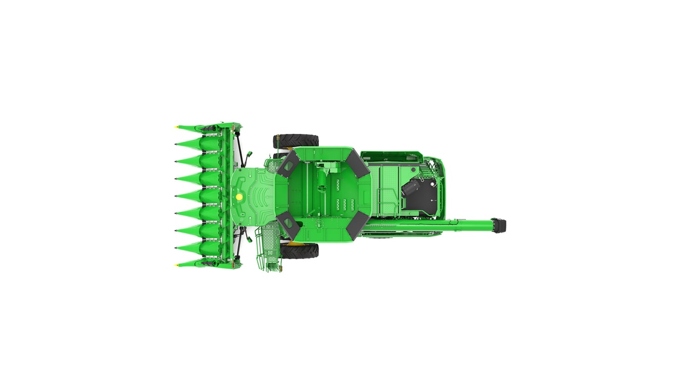 Top view of S7 600 combine on a white background