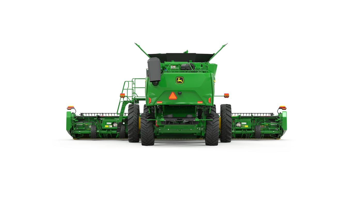 Back view of S7 700 Combine on a white background
