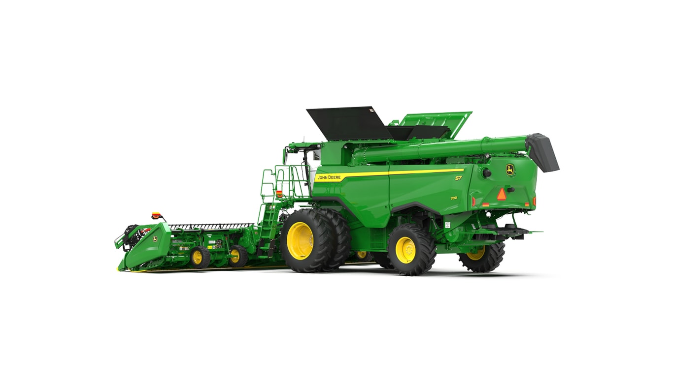 Back right view of S7 700 combine on a white background