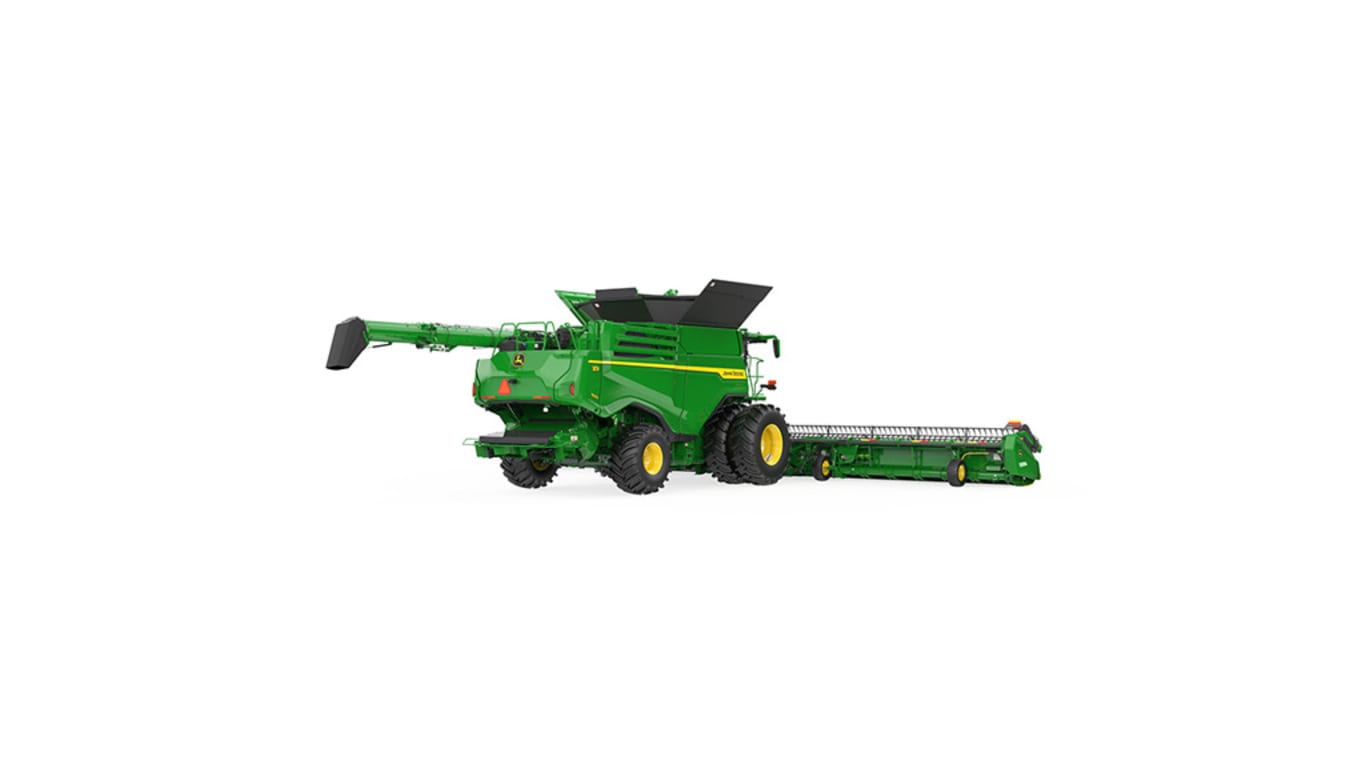 Rear left-view of x9 1000 combine on a white background