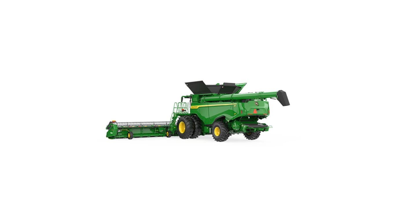 Rear right-view of x9 1000 combine on a white background