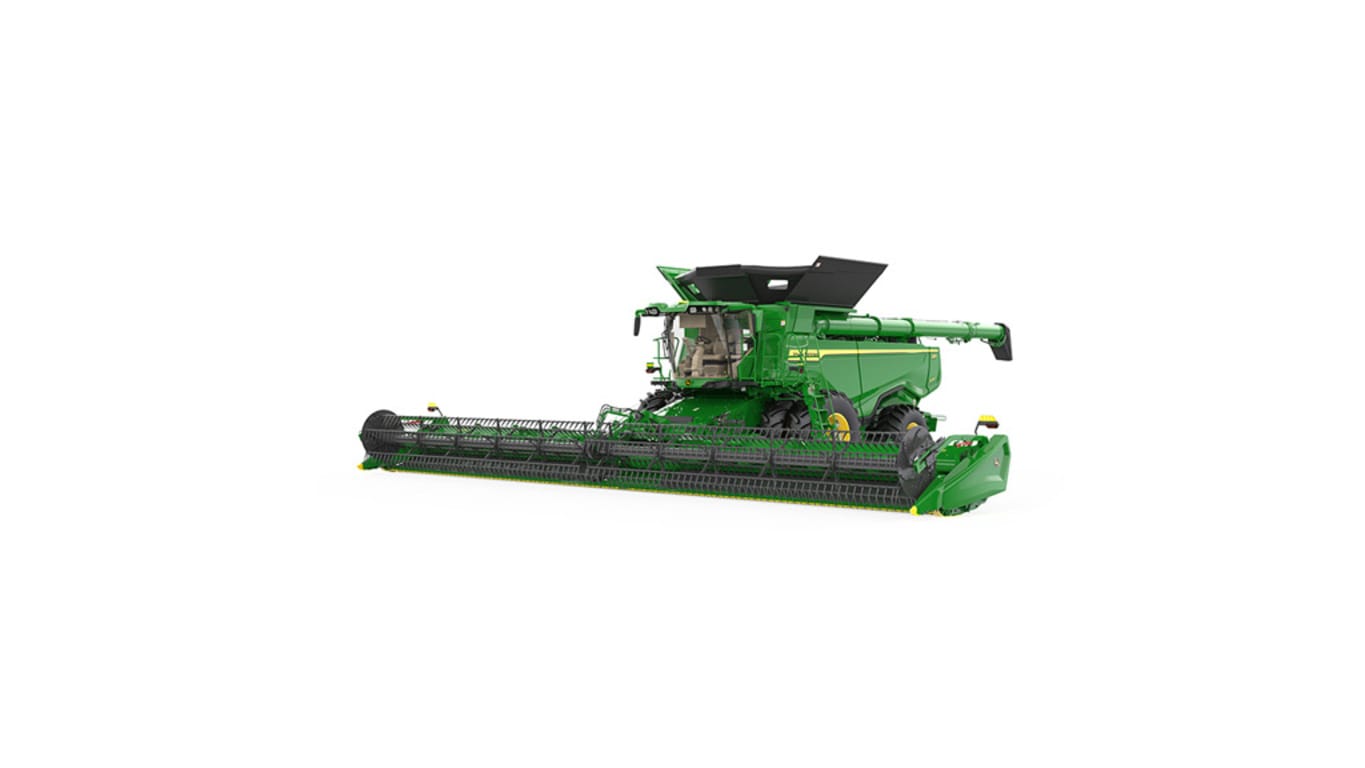 Front right-view of x9 1000 combine on a white background