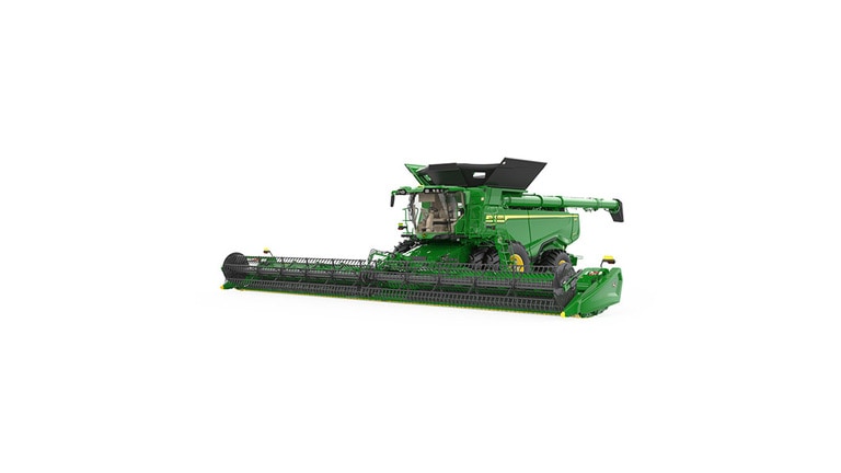 Front right-view of x9 1000 combine on a white background