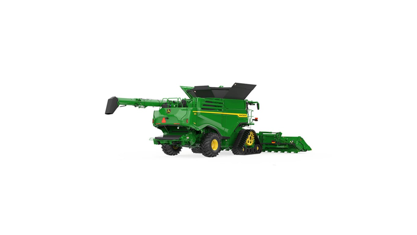 Rear left-view of x9 1000 combine on a white background
