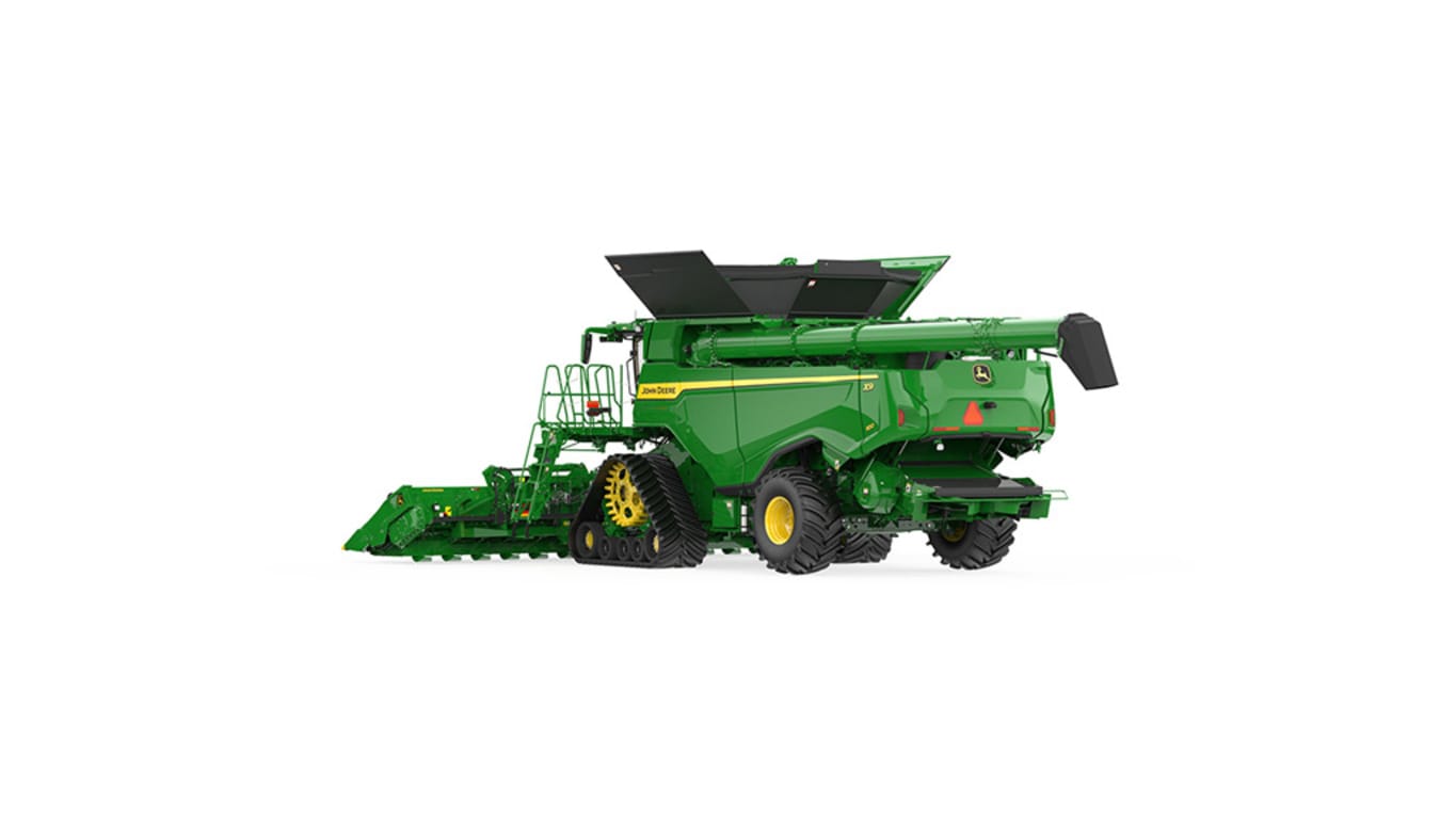 Rear right-view of x9 1000 combine on a white background