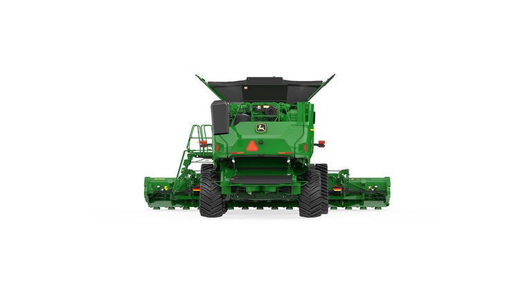 Rear view of x9 1000 combine on a white background