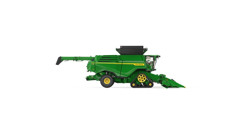 Left side-view of x9 1000 combine on a white background