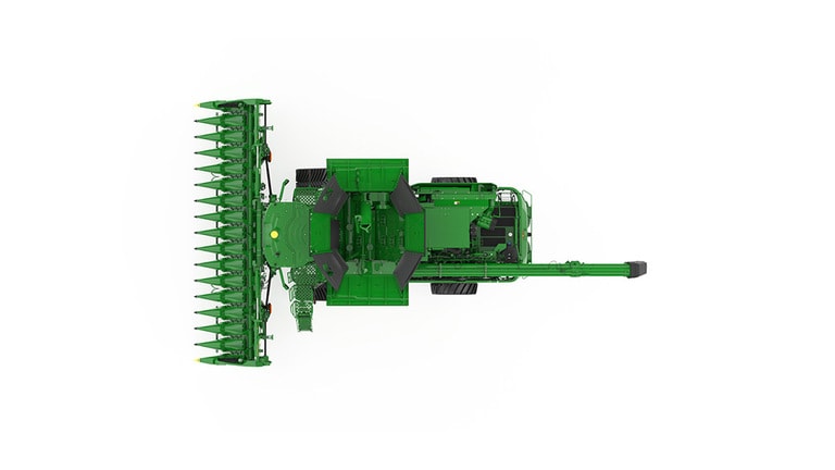 Top view of x9 1000 combine on a white background