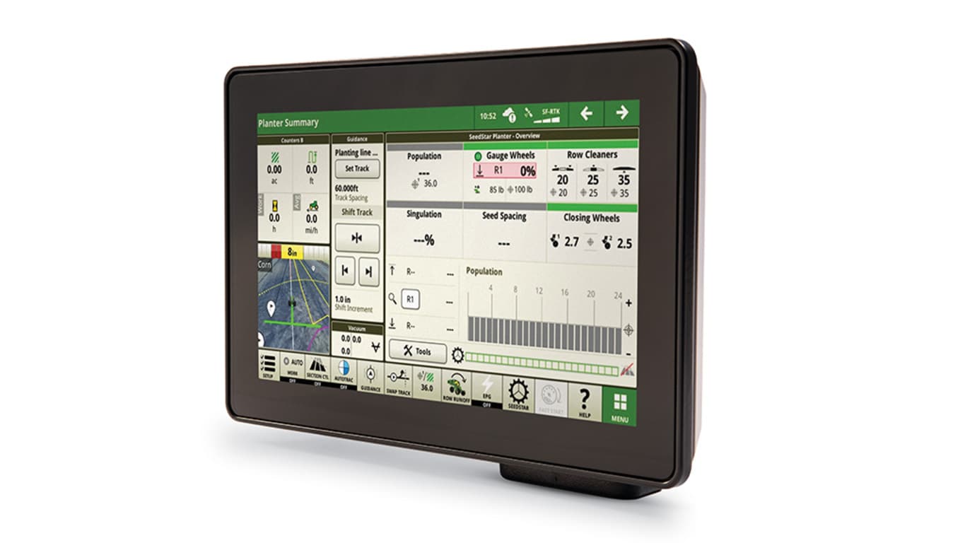 Tractor settings and performance touchscreen