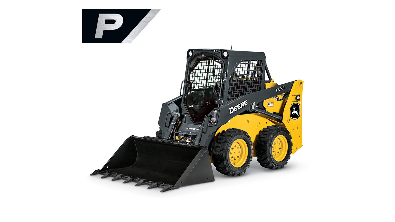 316 P-Tier Skid Steer with white background.