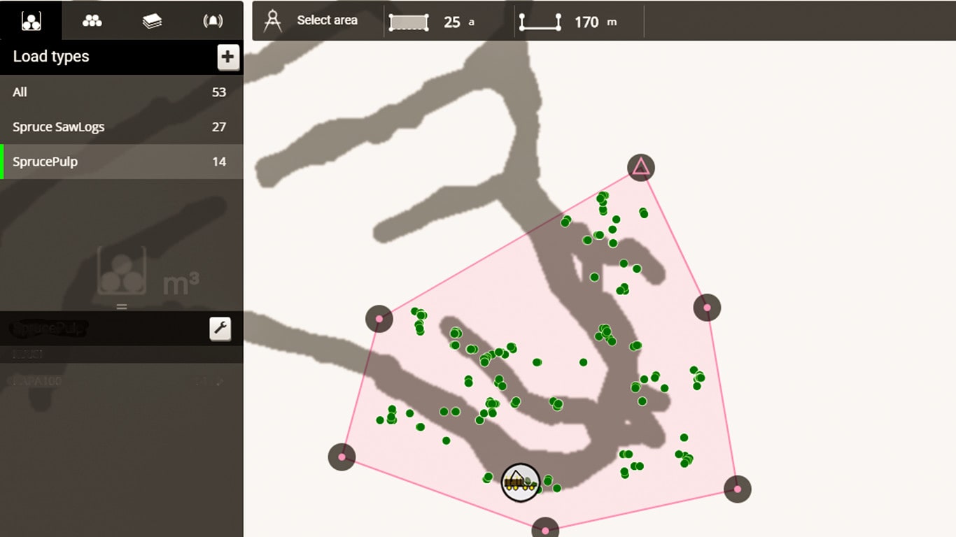 TimberMatic Maps view