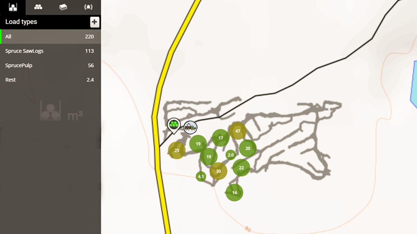 TimberMatic Maps view