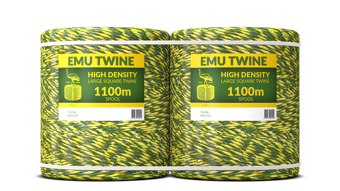 EMU twine 2-pack of 1100 Meter yellow/green with white background