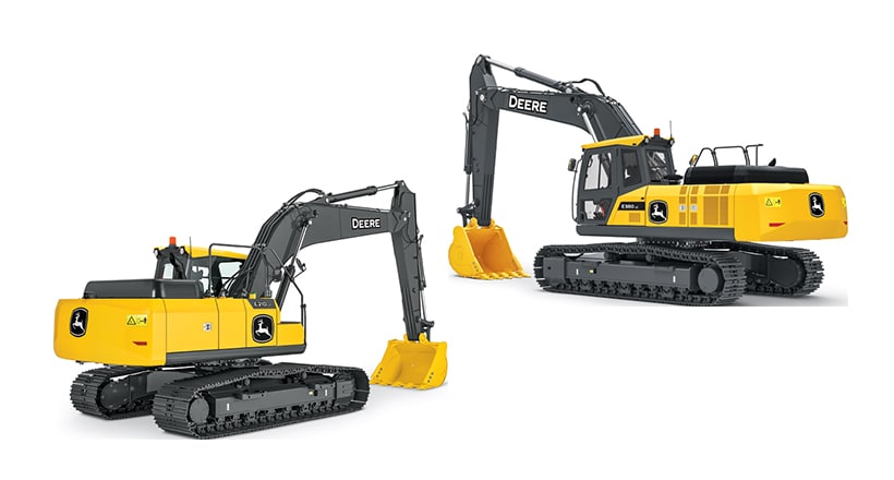 John Deere excavator range