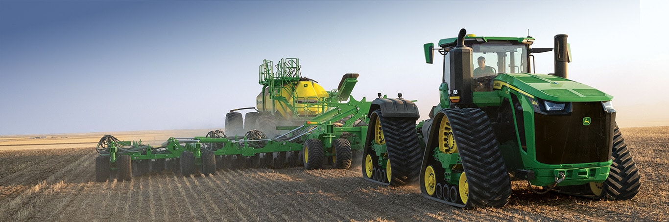 John Deere high HP tractor and seeding-equipment 