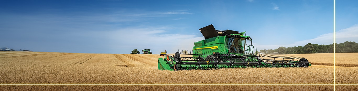 Harvester working in the field.
