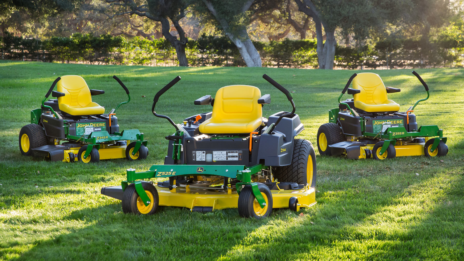 Photo of zero turn mower family on lawn