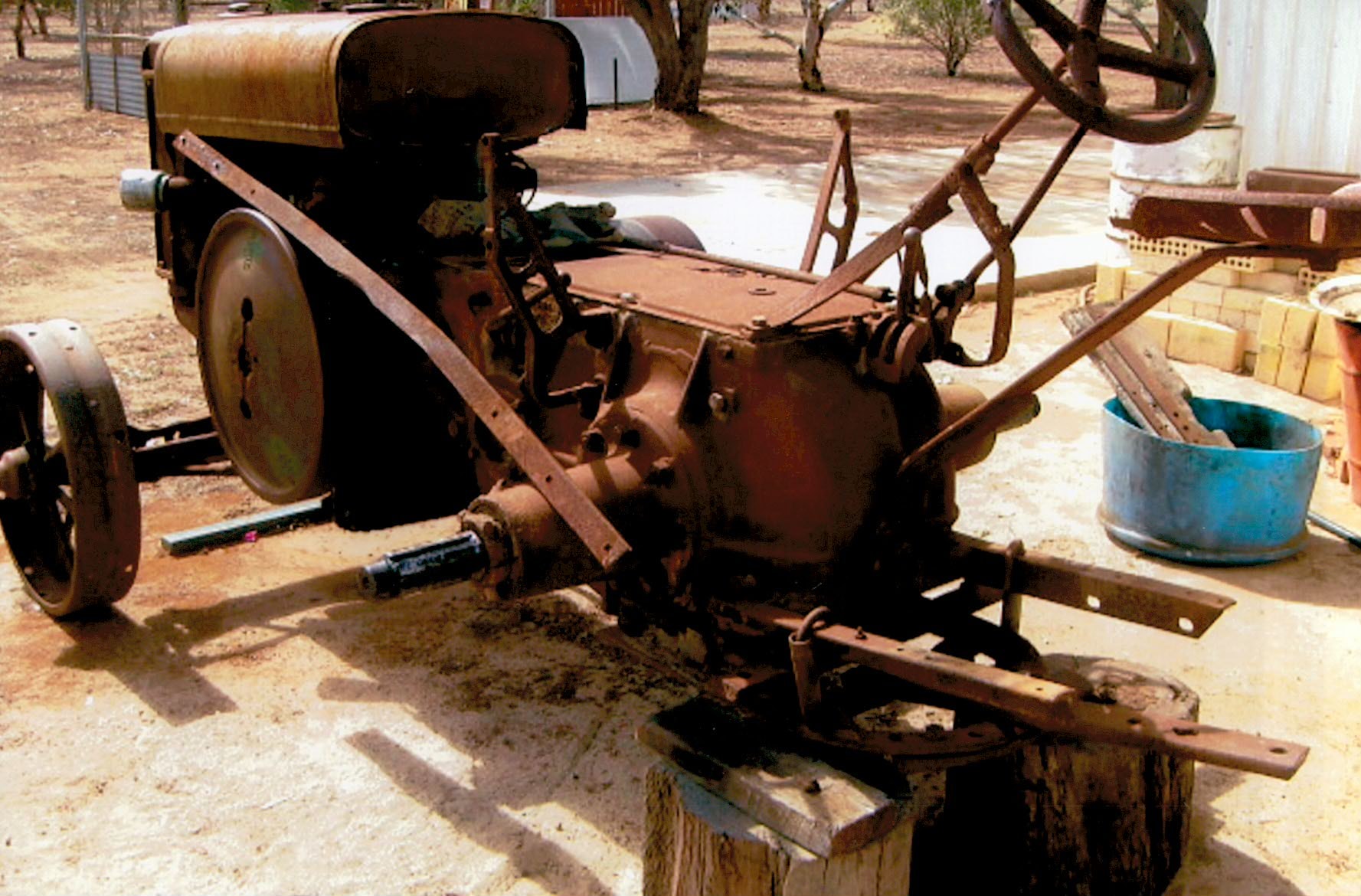 Model D Tractor stripped down for restoration