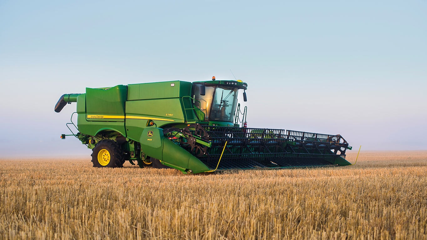 Image of an S780 Combine working in a field