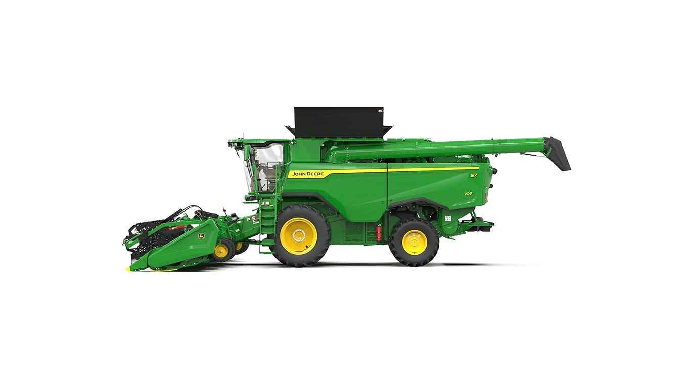 Photo of a S7 700 Combine with a draper head on a white background