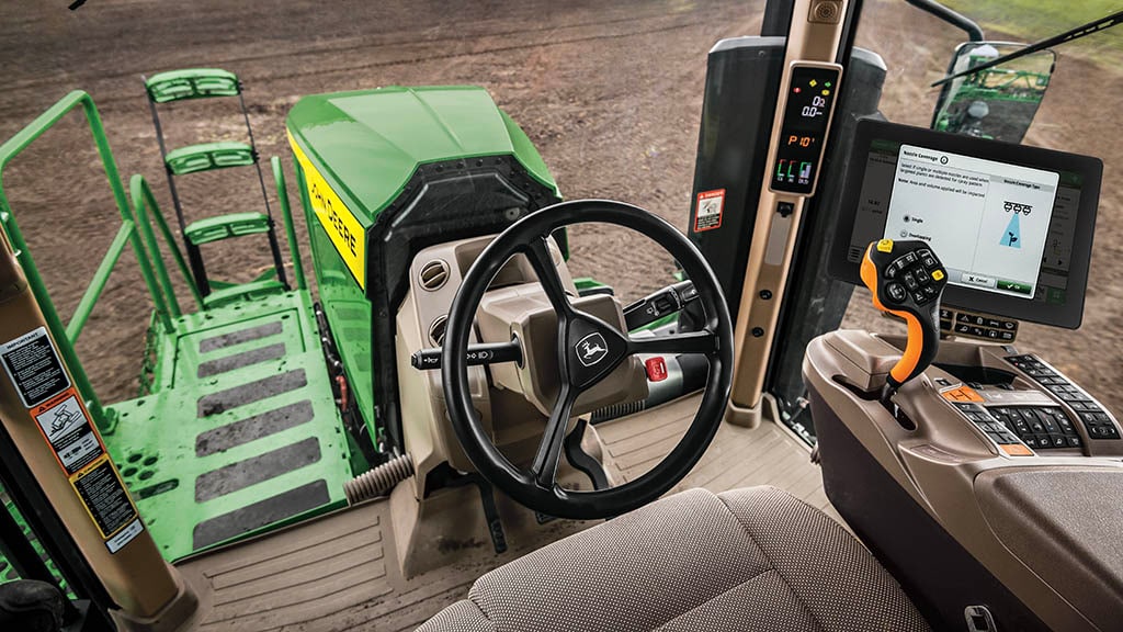 the interior of the cab showing different amenities