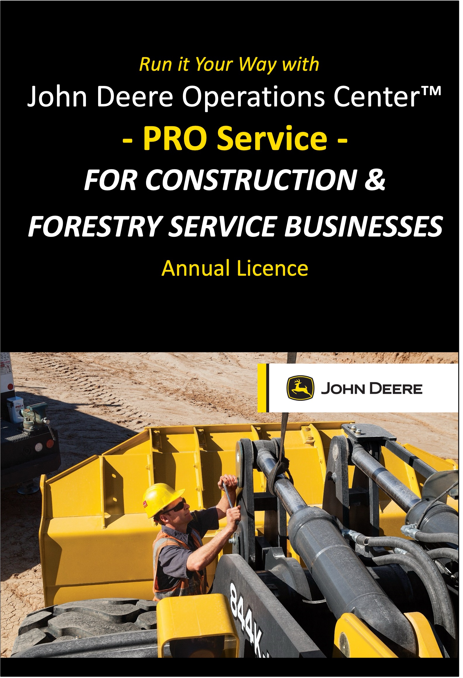 Run it Your Way with John Deere Operations Center Pro Service for an construction & forestry service businesses annual license