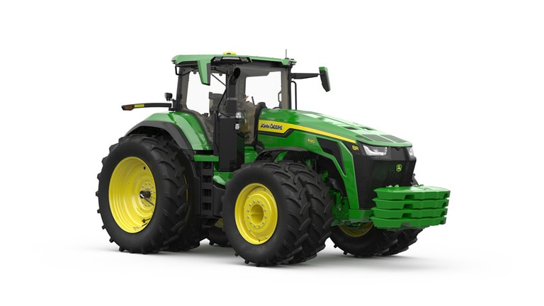 Studio image of Front-right facing 8R 490 Tractor