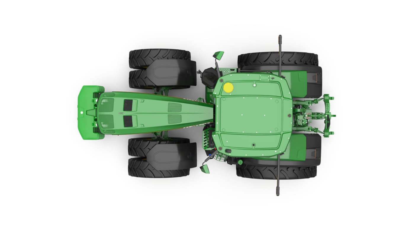 Studio image of Top facing 8R 490 Tractor
