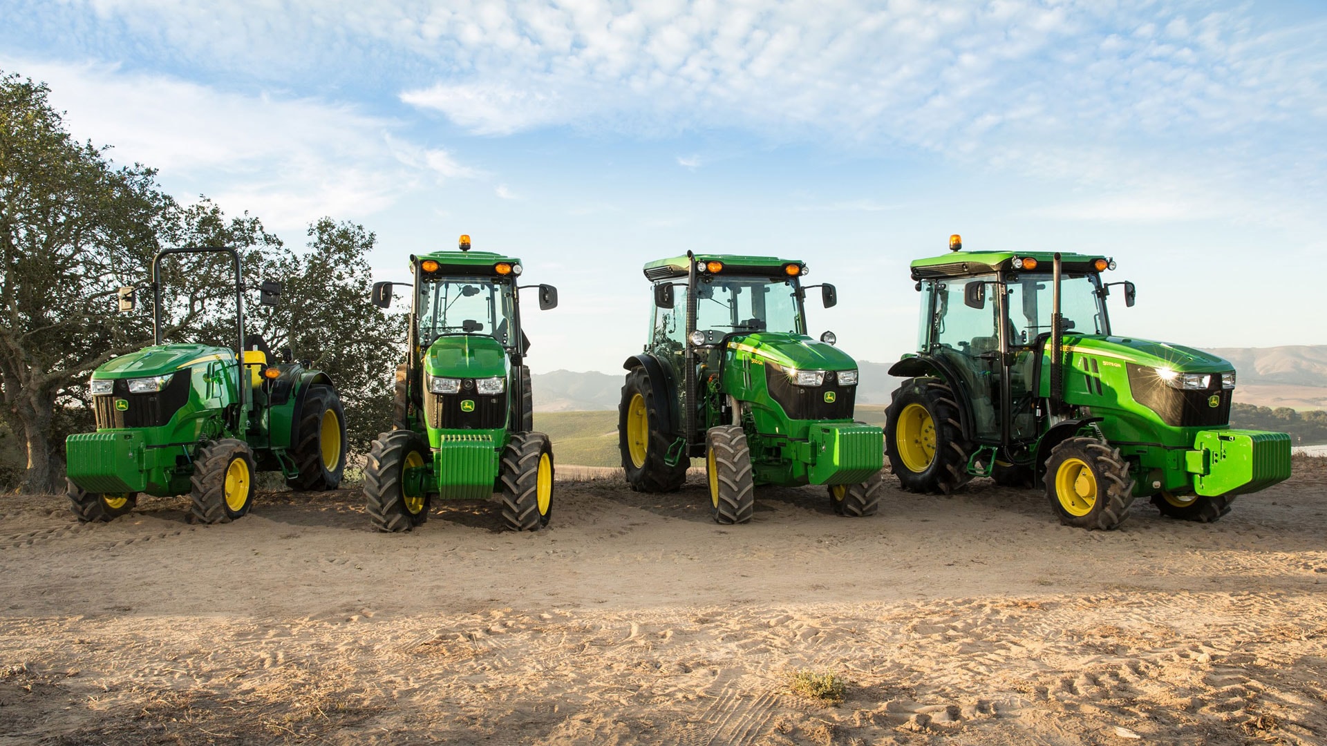 group of narrow specialty tractors