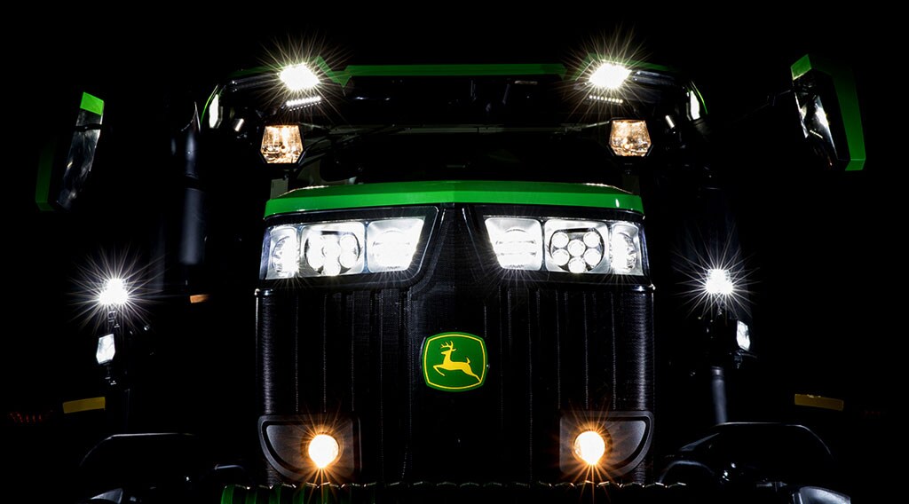 Teaser view of the front of 7R tractor