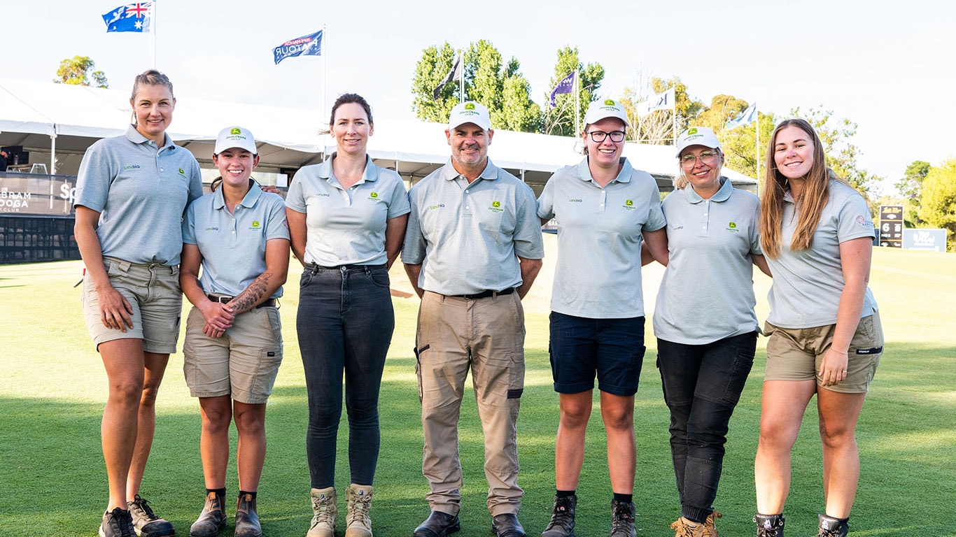 Group of smiling volunteers at Cobram Barooga Golf Club